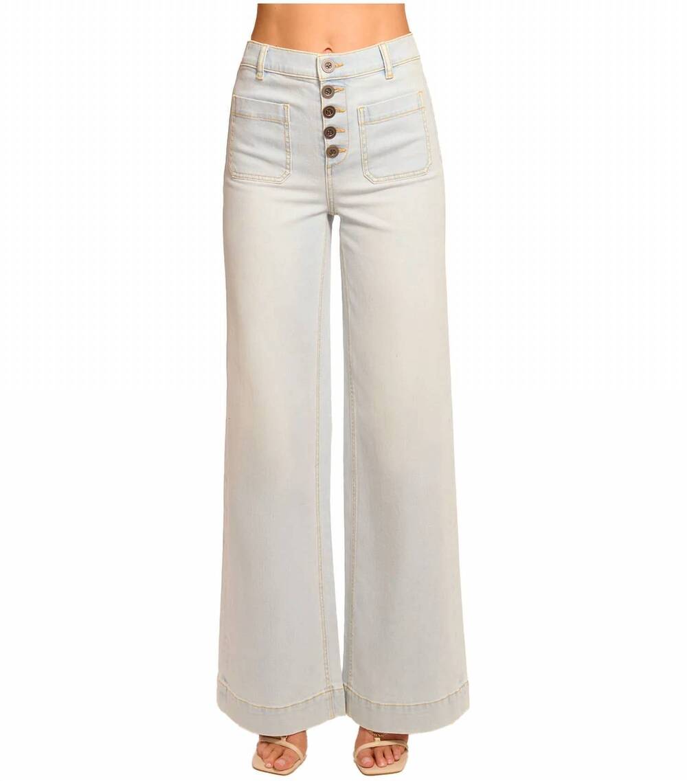 NEW RAMY BROOK cindy wide leg jean in bleach